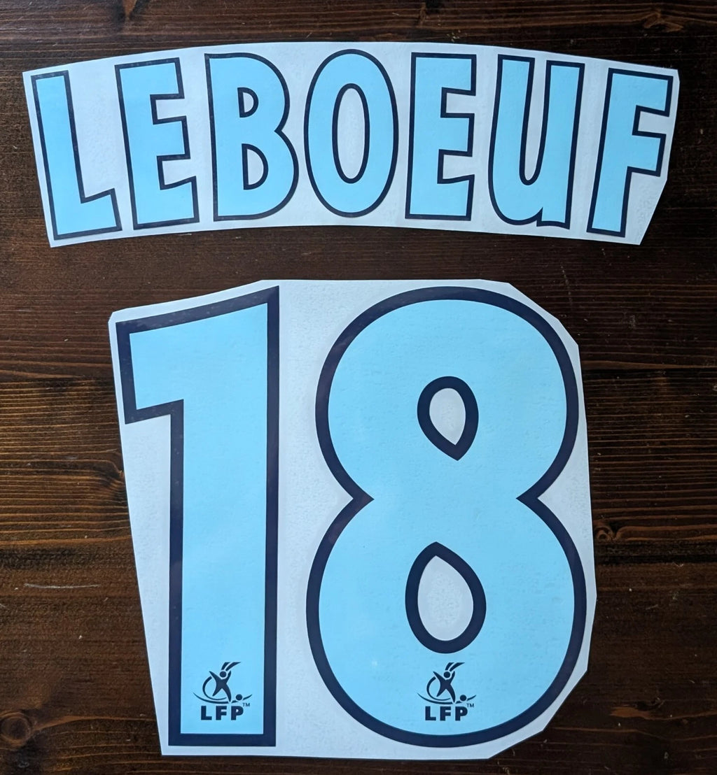 Kit / Flocage Marseille Home 2001 à 2003 LEBOEUF #18