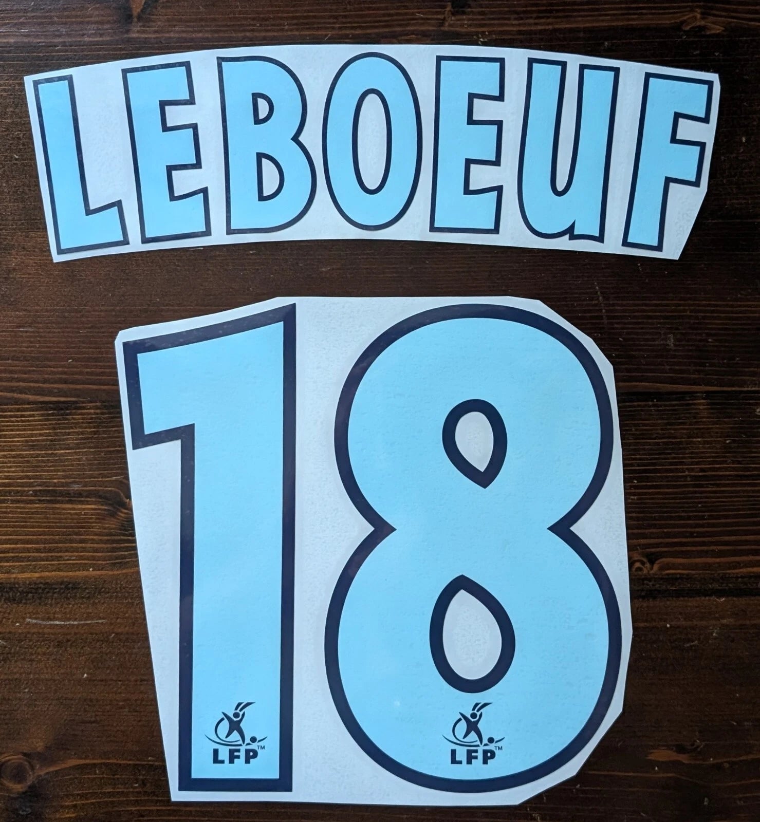 Kit / Flocage Marseille Home 2001 à 2003 LEBOEUF #18